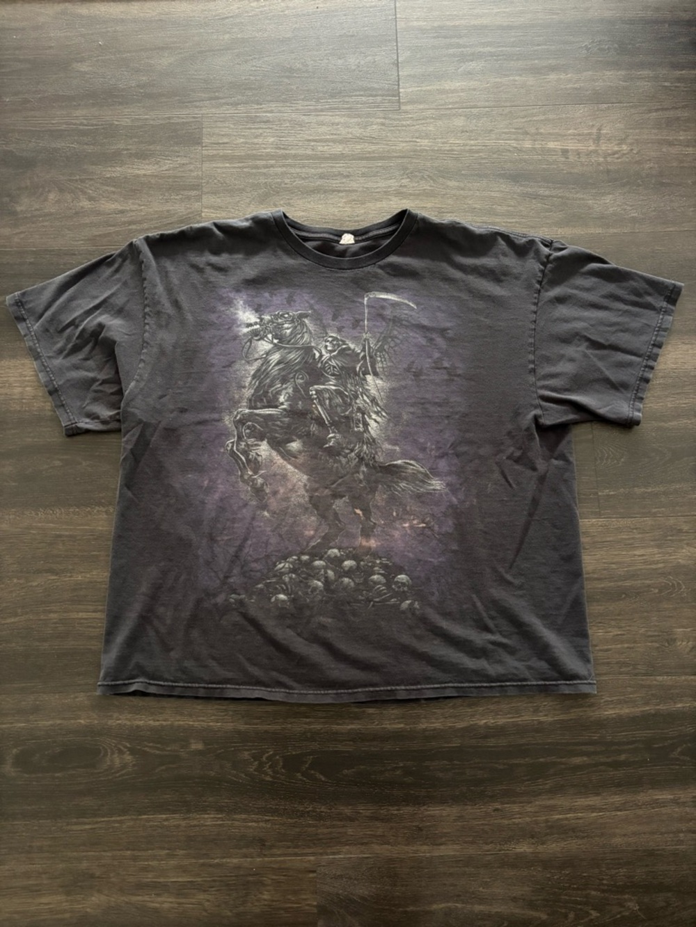 VINTAGE Four Horses of the Apocalypse Grim Reaper Shirt Mens XXL Black